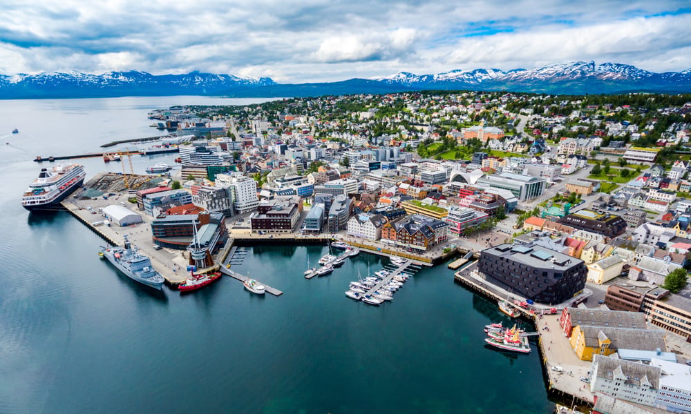 Utsikt over marinaen i Tromsø.