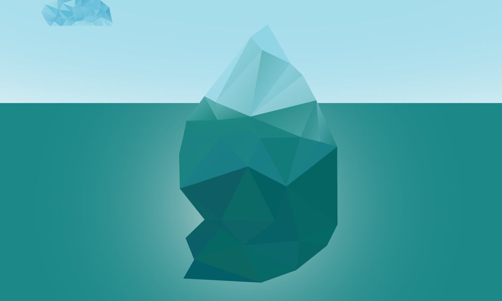 polygonal iceberg glacier landscape vector illustration- low poly style
