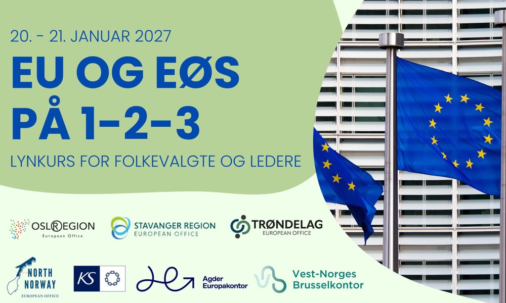 Norsk flagg og EU flagg