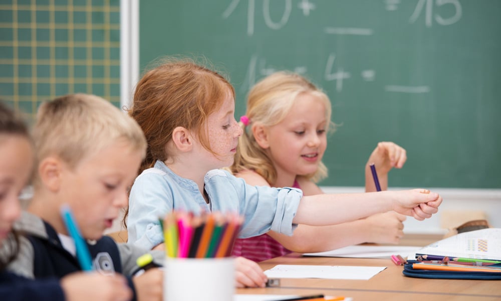 Lærer, elev, skole, undervisning, barn