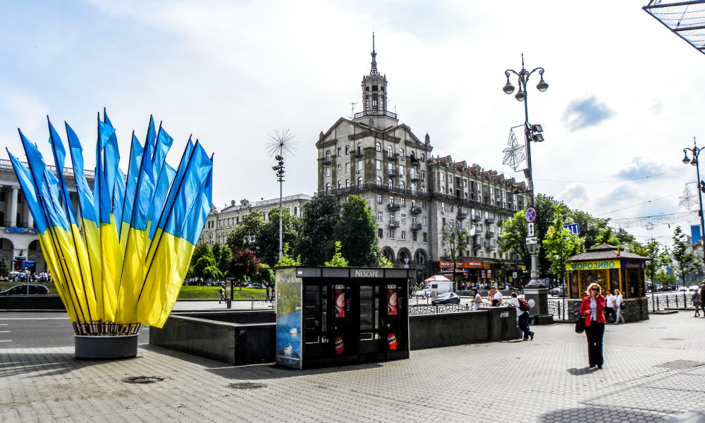 Maidan-torget Kiev Ukraina