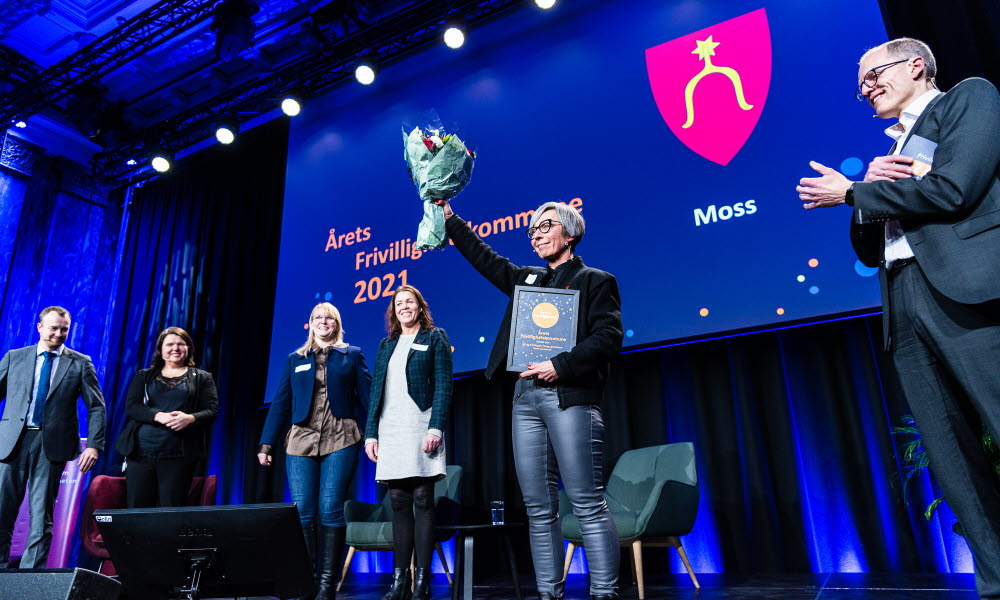 Moss kommune fikk prisen som Årets frivilligheteskommune 2021