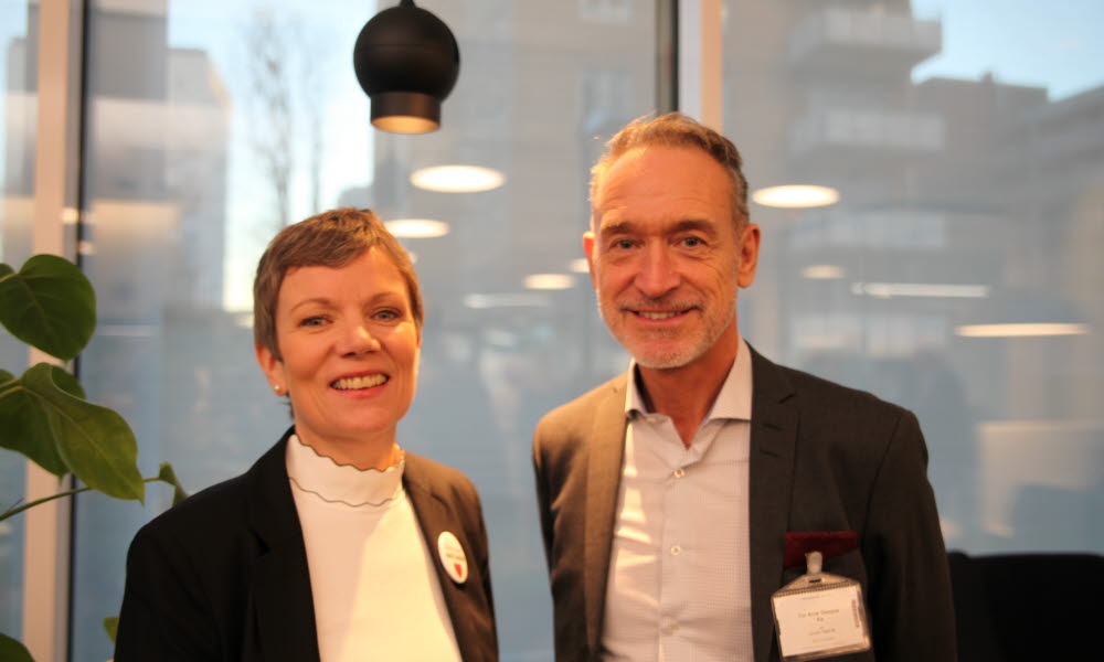 President i Den norske legeforening, Marit Hermansen og Tor Arne Gangsø på fastlegekonferansen.