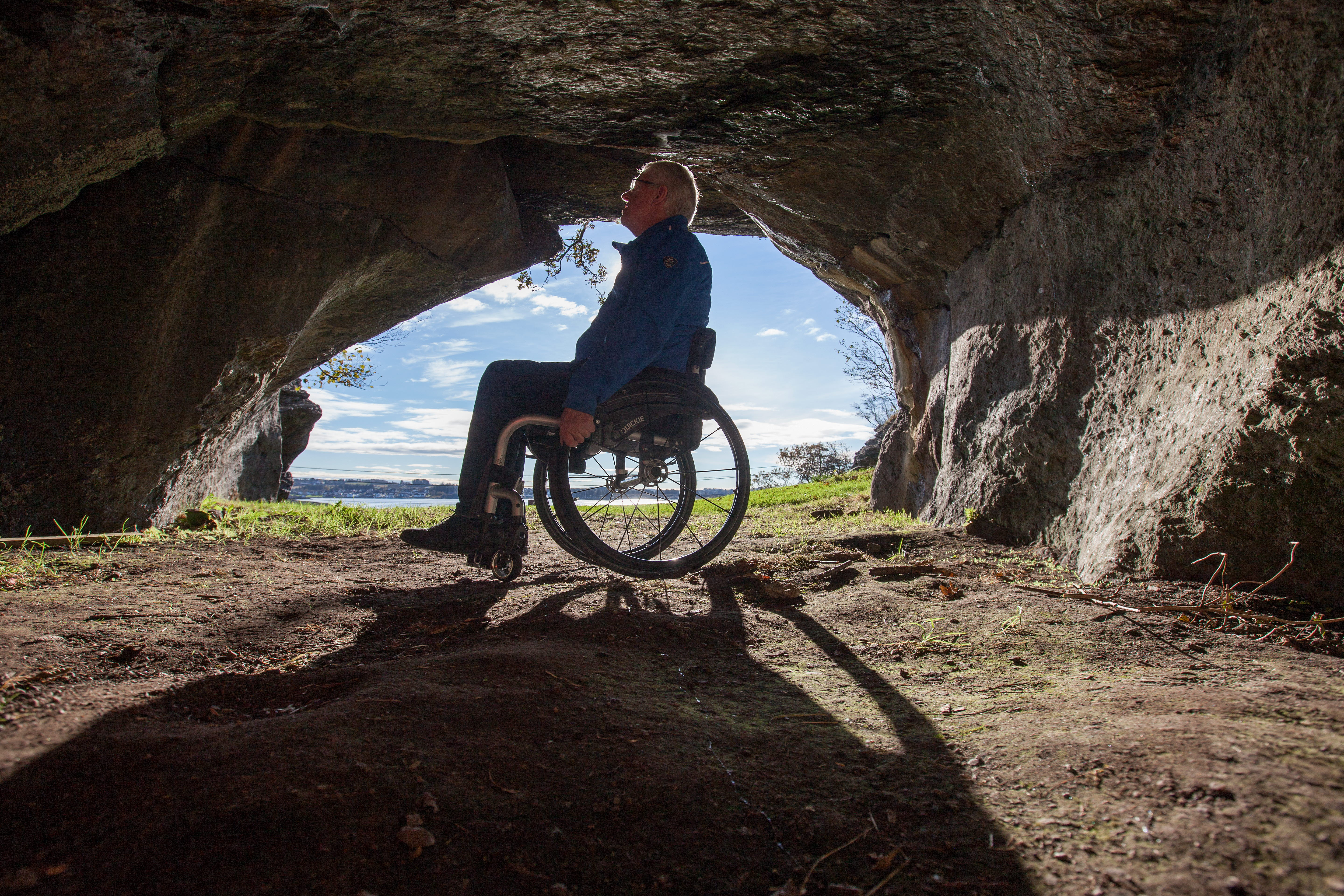 Universell utforming, Vistehålå in Randaberg, rullestol, eldre mann